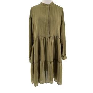 Samsoe Samsoe Women's Air Khaki Margo Swing Shirt Dress Size Small